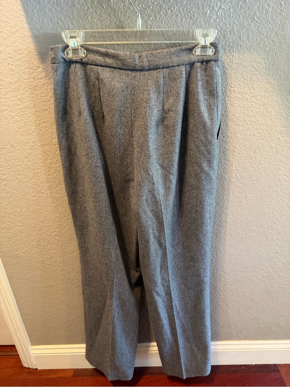 Vintage Pure Virgin Wool Gray Trousers Pants Size 8 High Rise Tailored